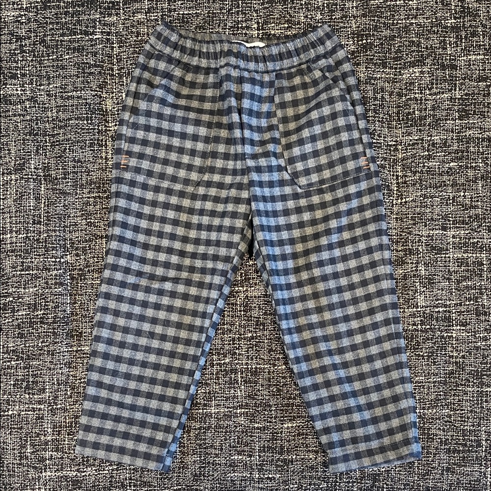 Zara Kids Blue and Gray Checkered Pants